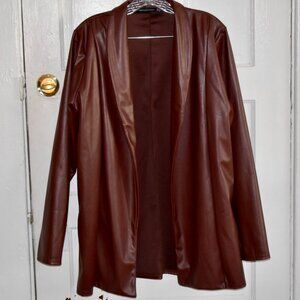 Oversized Brown Leather Blazer